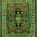 Serging Thickness of Persian Green Traditional Rug, tr1415grn
