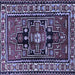 Square Machine Washable Persian Blue Traditional Rug, wshtr1415blu