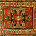 Square Machine Washable Persian Yellow Traditional Rug, wshtr1415yw