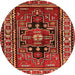 Square Persian Orange Traditional Rug, tr1415org