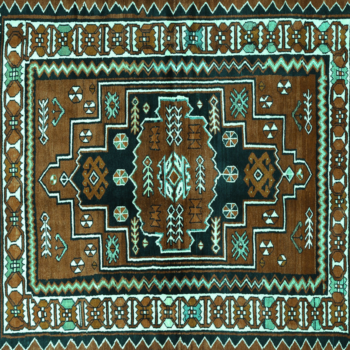 Square Machine Washable Persian Turquoise Traditional Area Rugs, wshtr1415turq