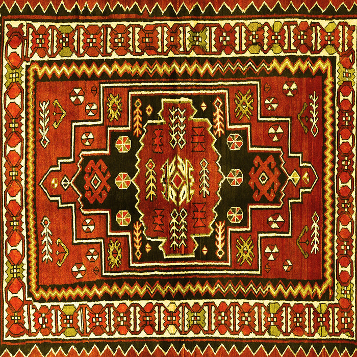 Square Persian Yellow Traditional Rug, tr1415yw
