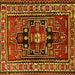 Square Persian Yellow Traditional Rug, tr1415yw