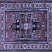 Square Persian Blue Traditional Rug, tr1415blu