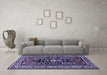 Machine Washable Persian Blue Traditional Rug in a Living Room, wshtr1415blu