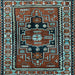 Square Machine Washable Persian Light Blue Traditional Rug, wshtr1415lblu