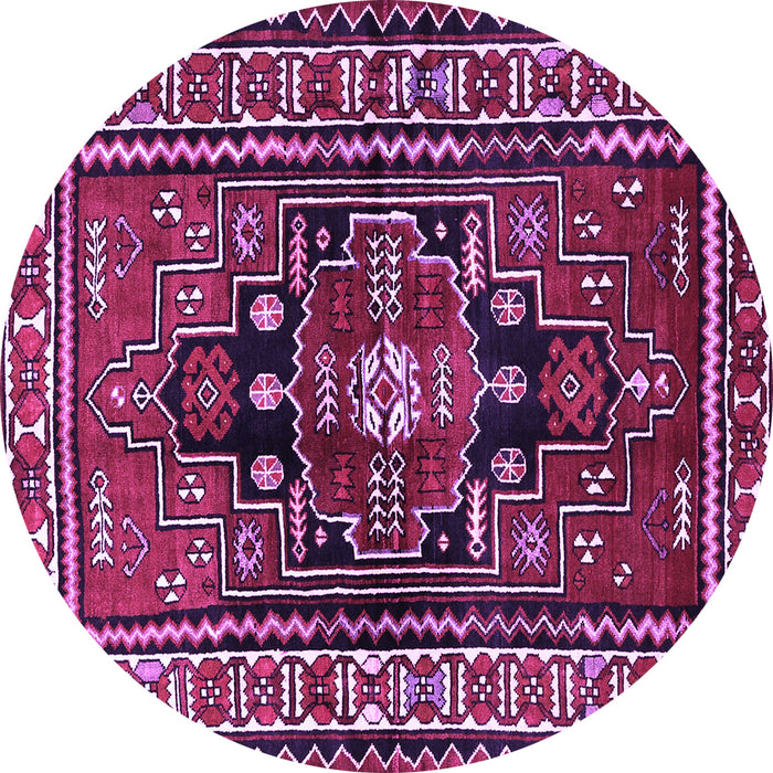 Round Persian Purple Traditional Rug, tr1415pur