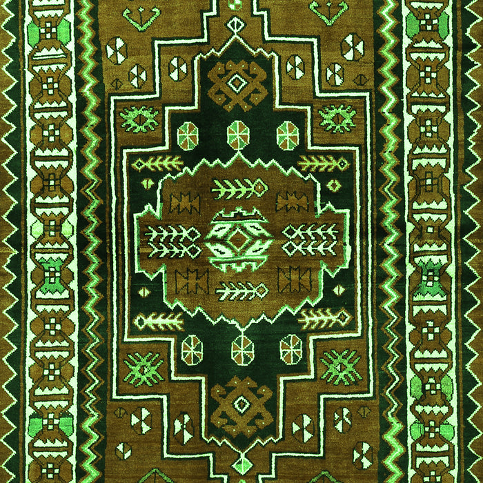 Serging Thickness of Machine Washable Persian Green Traditional Area Rugs, wshtr1415grn