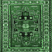 Square Persian Emerald Green Traditional Rug, tr1415emgrn