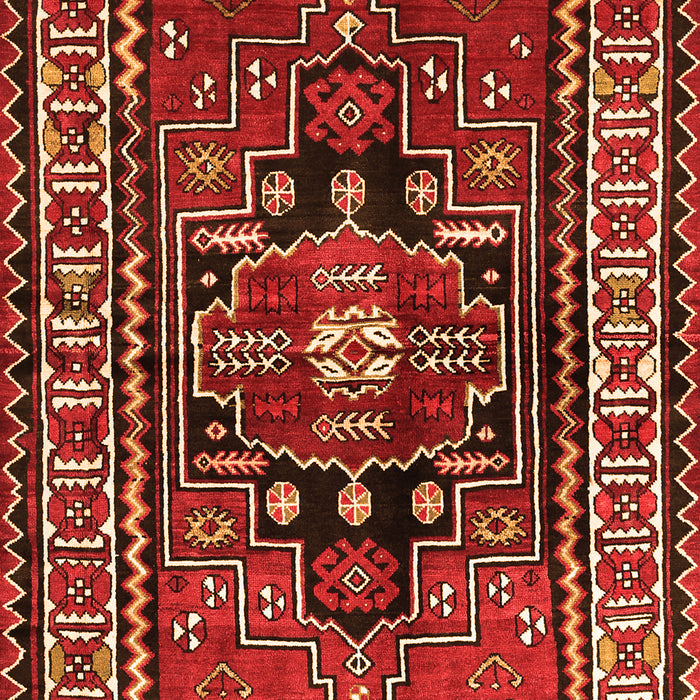 Serging Thickness of Machine Washable Persian Orange Traditional Area Rugs, wshtr1415org