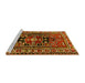 Sideview of Machine Washable Persian Yellow Traditional Rug, wshtr1415yw