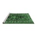 Sideview of Machine Washable Persian Emerald Green Traditional Area Rugs, wshtr1415emgrn