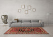 Machine Washable Persian Brown Traditional Rug in a Living Room,, wshtr1415brn