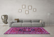 Machine Washable Persian Purple Traditional Area Rugs in a Living Room, wshtr1415pur