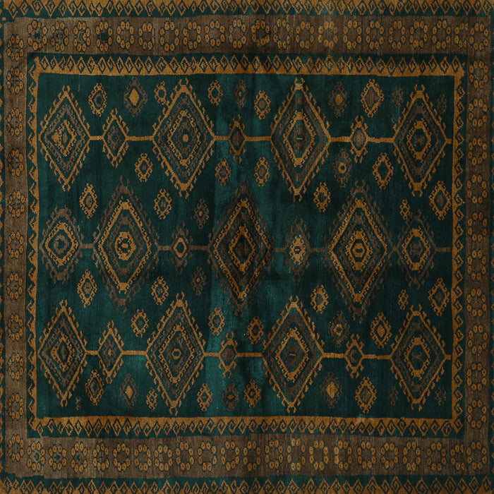 Square Machine Washable Persian Turquoise Traditional Area Rugs, wshtr1416turq