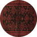 Round Machine Washable Persian Brown Traditional Rug, wshtr1416brn