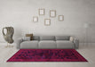 Machine Washable Persian Pink Traditional Rug in a Living Room, wshtr1416pnk