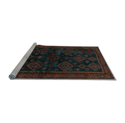 Sideview of Machine Washable Persian Light Blue Traditional Rug, wshtr1416lblu