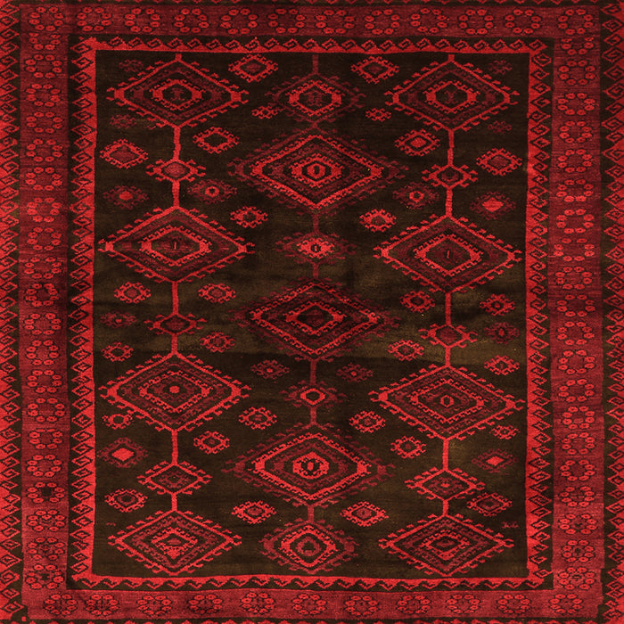 Round Machine Washable Persian Orange Traditional Area Rugs, wshtr1416org