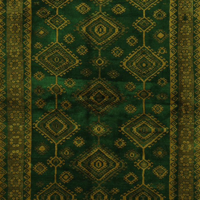 Serging Thickness of Machine Washable Persian Green Traditional Area Rugs, wshtr1416grn