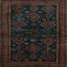 Square Machine Washable Persian Light Blue Traditional Rug, wshtr1416lblu