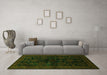 Machine Washable Persian Green Traditional Area Rugs in a Living Room,, wshtr1416grn