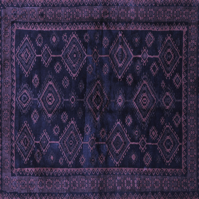 Square Machine Washable Persian Blue Traditional Rug, wshtr1416blu