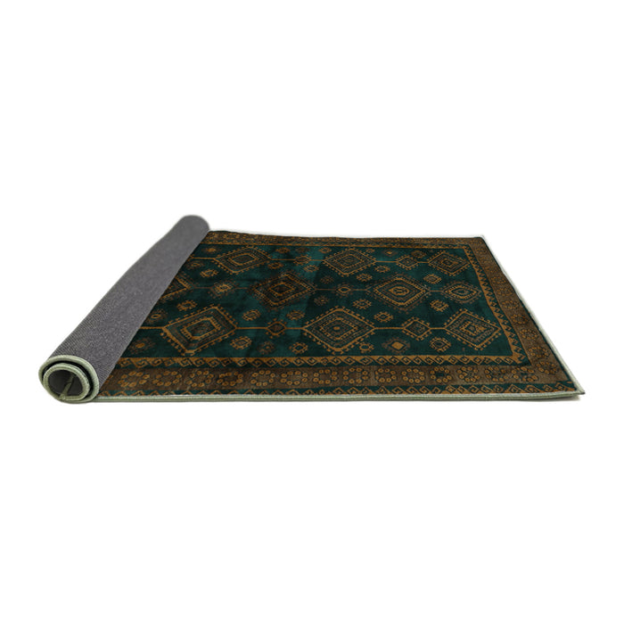 Sideview of Persian Turquoise Traditional Rug, tr1416turq