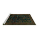 Sideview of Machine Washable Persian Turquoise Traditional Area Rugs, wshtr1416turq