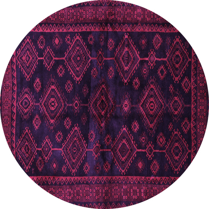 Round Machine Washable Persian Purple Traditional Area Rugs, wshtr1416pur