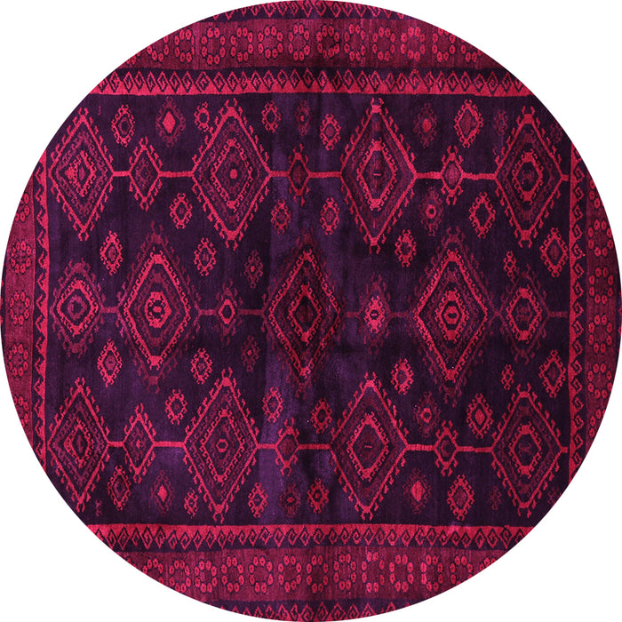 Round Persian Pink Traditional Rug, tr1416pnk