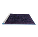 Sideview of Machine Washable Persian Blue Traditional Rug, wshtr1416blu