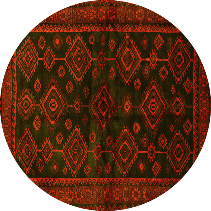 Round Persian Yellow Traditional Rug, tr1416yw