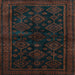 Square Persian Light Blue Traditional Rug, tr1416lblu