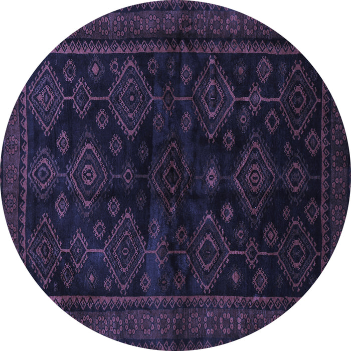 Round Machine Washable Persian Blue Traditional Rug, wshtr1416blu