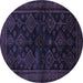 Round Persian Blue Traditional Rug, tr1416blu