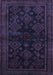 Machine Washable Persian Blue Traditional Rug, wshtr1416blu