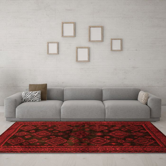 Machine Washable Persian Orange Traditional Area Rugs in a Living Room, wshtr1416org
