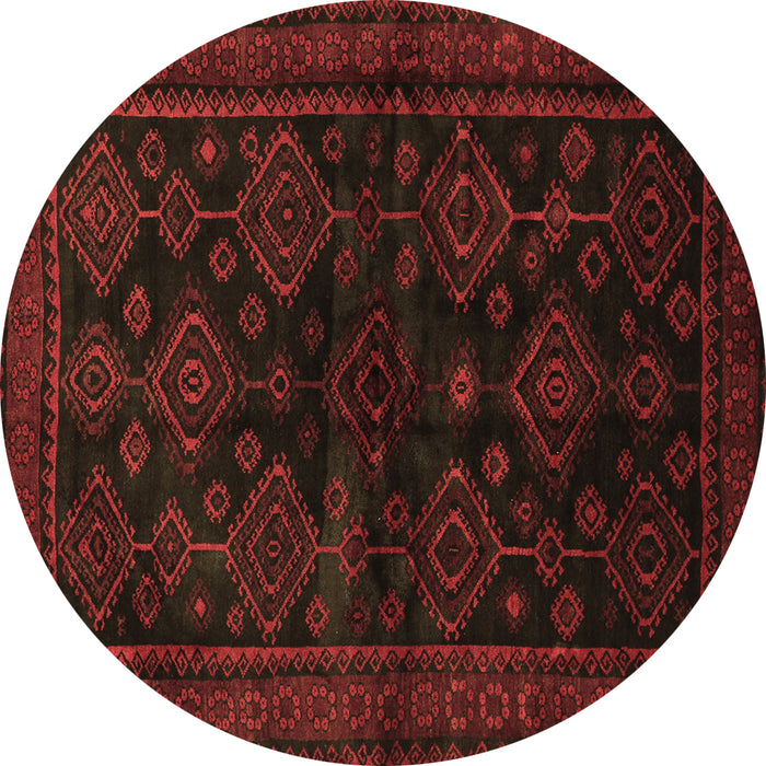 Round Persian Brown Traditional Rug, tr1416brn