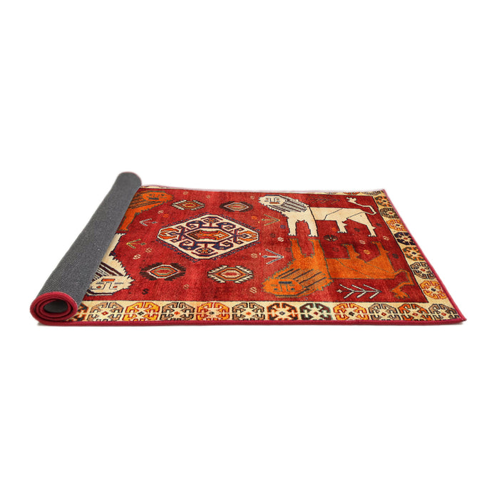 Sideview of Traditional Red Animal Rug, tr1417
