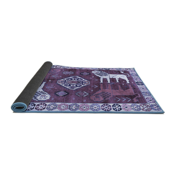Sideview of Animal Blue Traditional Rug, tr1417blu