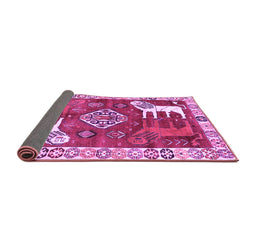 Sideview of Animal Purple Traditional Rug, tr1417pur