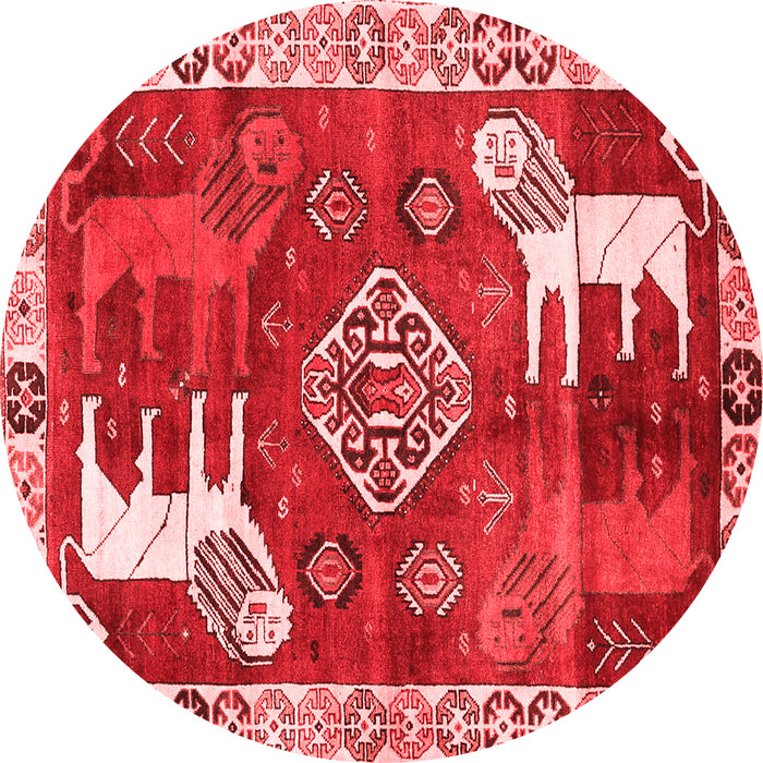 Machine Washable Animal Red Traditional Rug, wshtr1417red