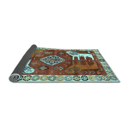 Sideview of Animal Light Blue Traditional Rug, tr1417lblu