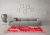 Machine Washable Animal Red Traditional Rug, wshtr1417red