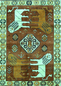 Animal Turquoise Traditional Rug, tr1417turq