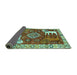 Sideview of Animal Turquoise Traditional Rug, tr1417turq