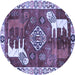 Round Animal Blue Traditional Rug, tr1417blu