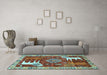 Machine Washable Animal Light Blue Traditional Rug in a Living Room, wshtr1417lblu