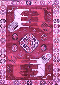 Animal Purple Traditional Rug, tr1417pur